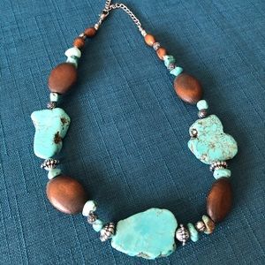 Chunky brown and turquoise necklace